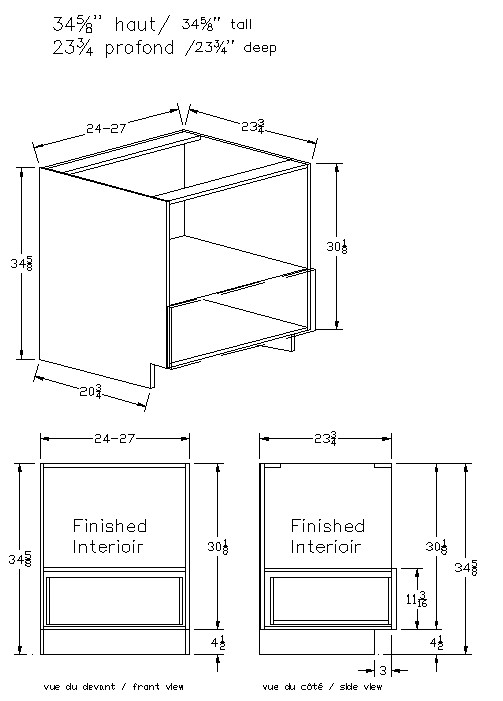 MWB - Bas micro-ondes - Mélamine