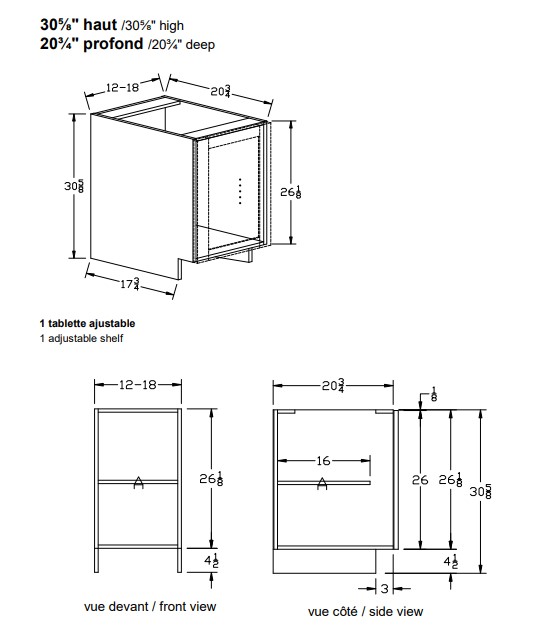 BV - Vanité 1 porte - MDF Laqué