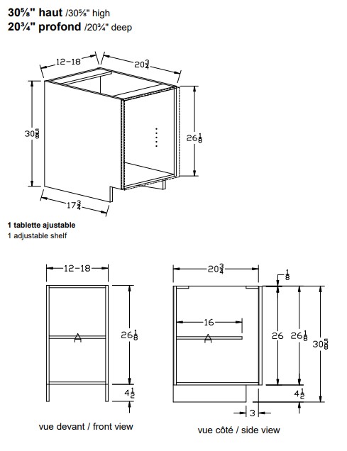 BV - Vanité 1 porte - Mélamine