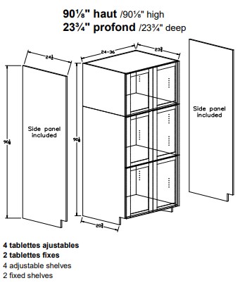PB - Garde-manger 2 portes 90''h. - Polyester U-3000